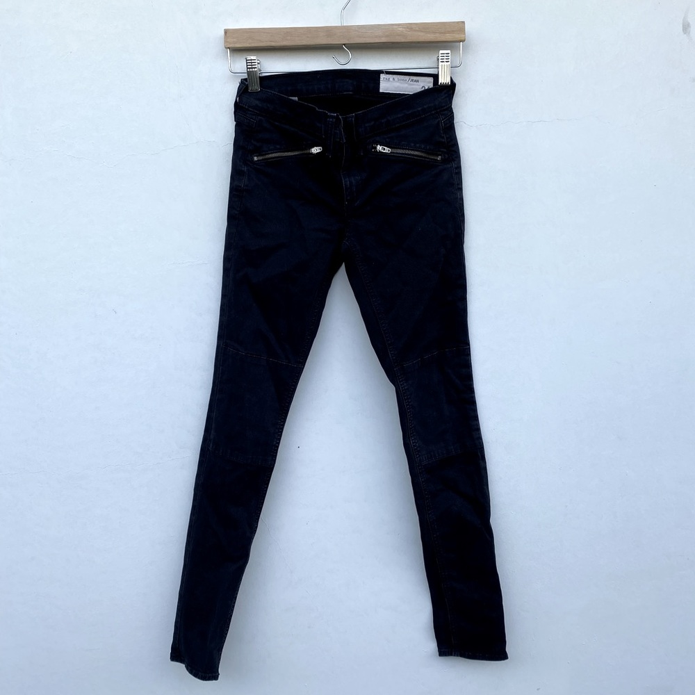Rag & Bone Black Mid Rise Skinny Jean